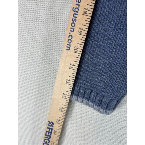 Blue Knit Holiday Cardigan PL Embroidered Winter Birds Cardinals Pinecones Zip - Picture 12 of 13